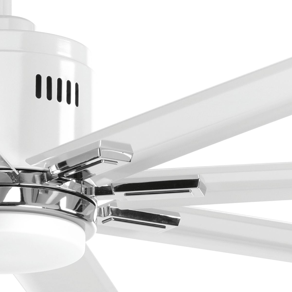 72" 18W LED 8 Blade White ceiling fan