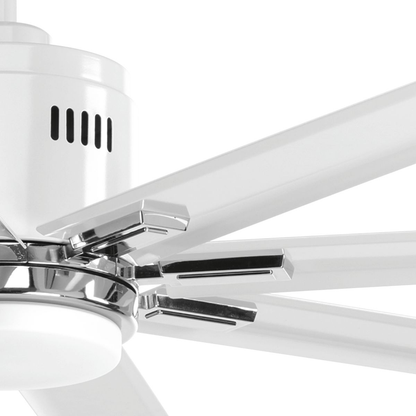 72" 18W LED 8 Blade White ceiling fan