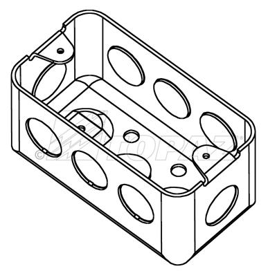 4" X 2" Rectangle Drawn Handy Boxes 1-7/8" Deep 1/2" KO