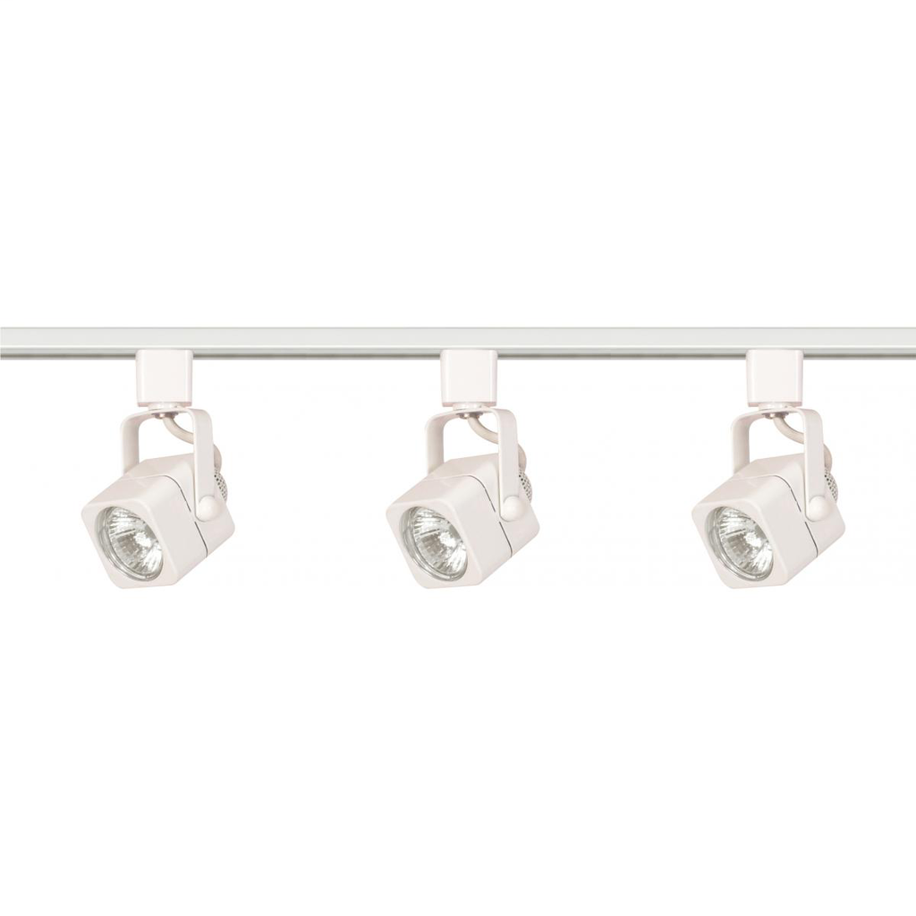 3 Light - MR16 - Square Track Kit - 4 foot Track - Line Voltage - White