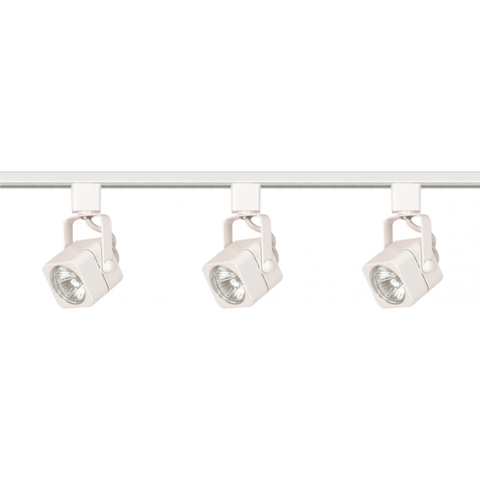 3 Light - MR16 - Square Track Kit - 4 foot Track - Line Voltage - White