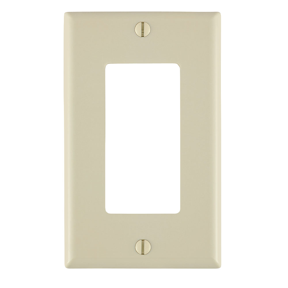 1-Gang Decora/GFCI Device Wallplate, Standard Size, Thermoplastic Nylon, Light Almond