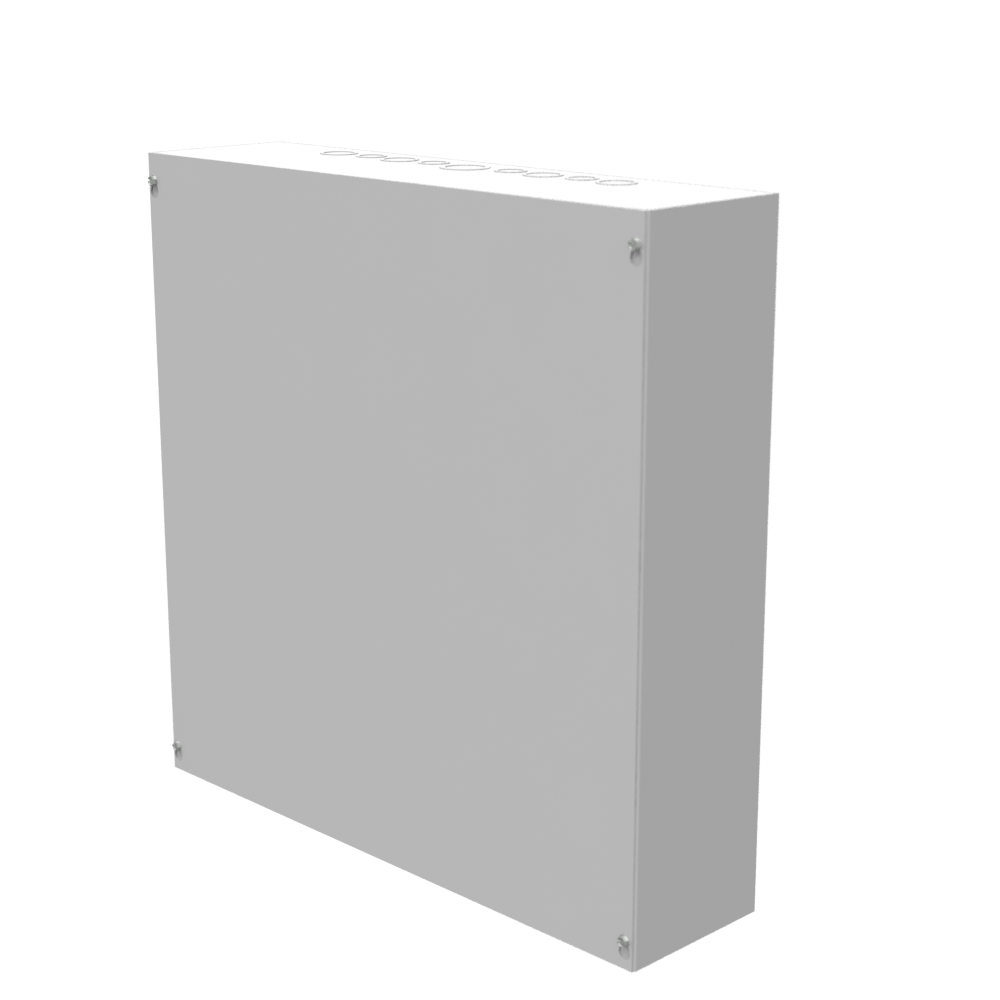 24X6x24 Screw Cover Type 1 UL Steel KOs Gray Cover w/Teardrop Slots Holes In Back