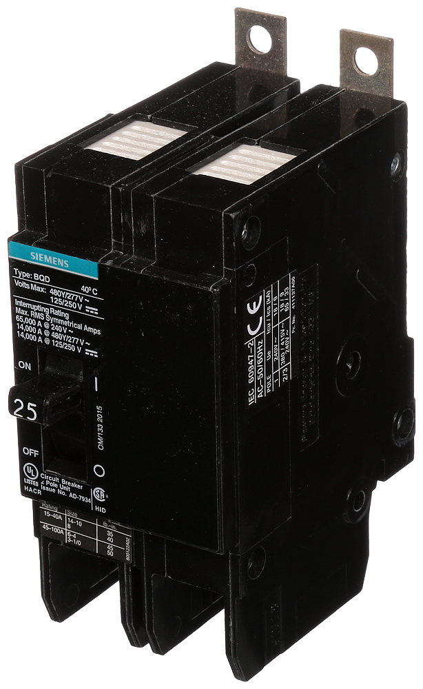 BREAKER BQD 2P 25A 480VAC 14KA
