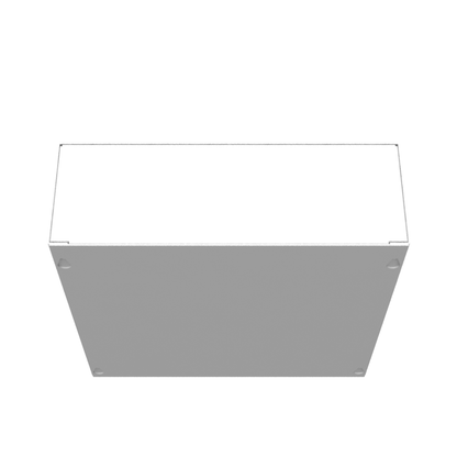 12x4X12 Screw Cover Type 1 UL Steel No KO Gray Cover w/ Teardrop Slots Holes In Back