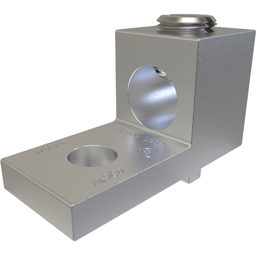 Aluminum Anti-Turn Mechanical Lug, Conductor Range 1/0-14, 1 Conductor, 1/4in Bolt Size, Tin Plated, UL, CSA