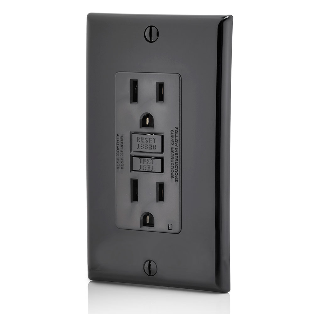 15 Amp, Self Test, Non Tamper-Resistant GFCI Outlet with LED Indicator Light