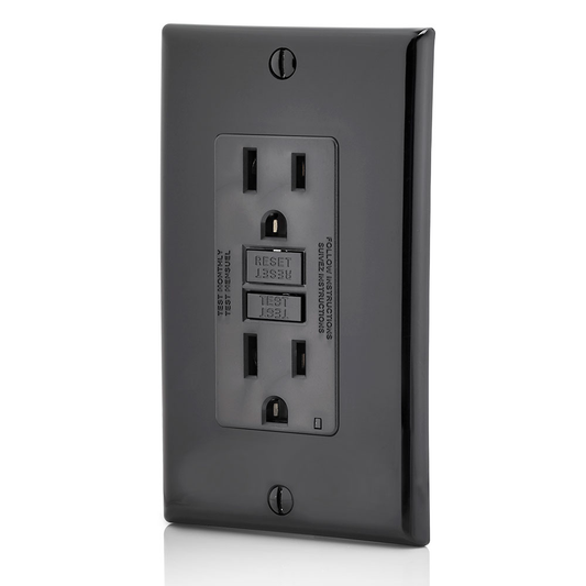 15 Amp, Self Test, Non Tamper-Resistant GFCI Outlet with LED Indicator Light