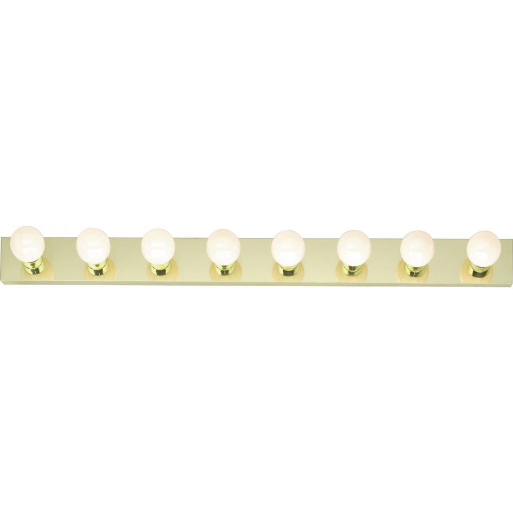 8 Light - 48" Vanity Strip - Polished Brass Finish