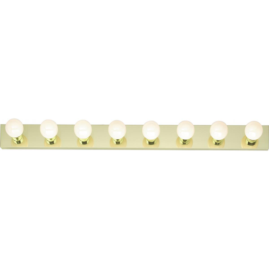 8 Light - 48" Vanity Strip - Polished Brass Finish