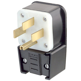 50 Amp, 125/250 Volt, Straight Blade Plug, Industrial Grade