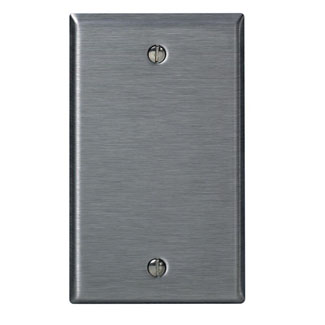 1-Gang Blank Device Wallplate, Standard Size, Magnetic Stainless Steel