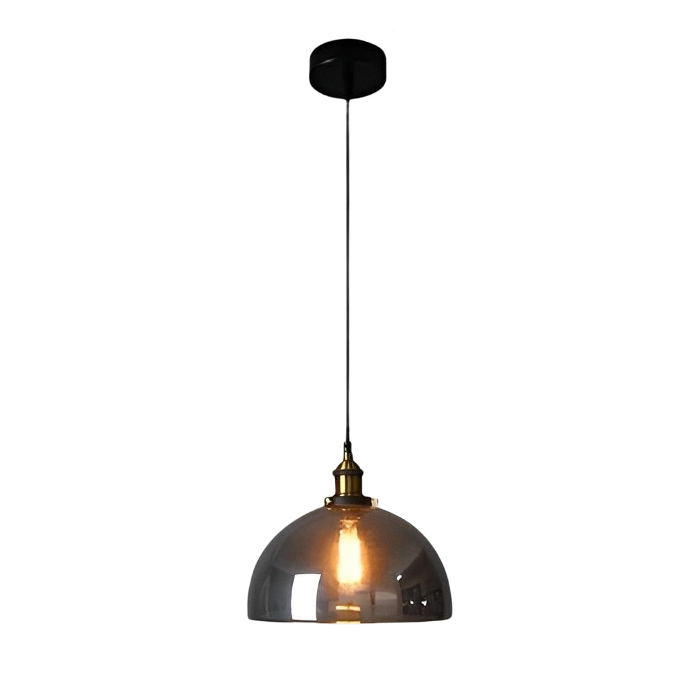 [Open-Box]Retro Creative Glass Electroplated Smoke Gray Industrial Pendant Lamp