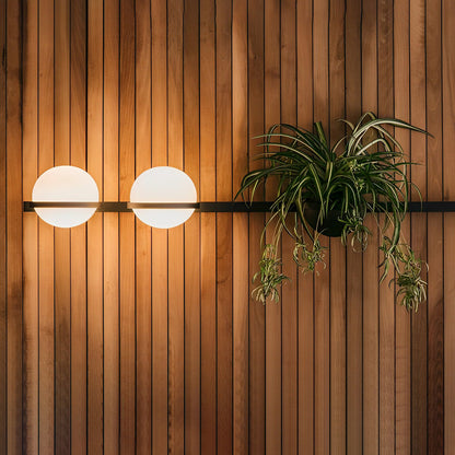[Open-Box]Creative Flowerpot Ball Waterproof LED Black Modern Outdoor Wall Light