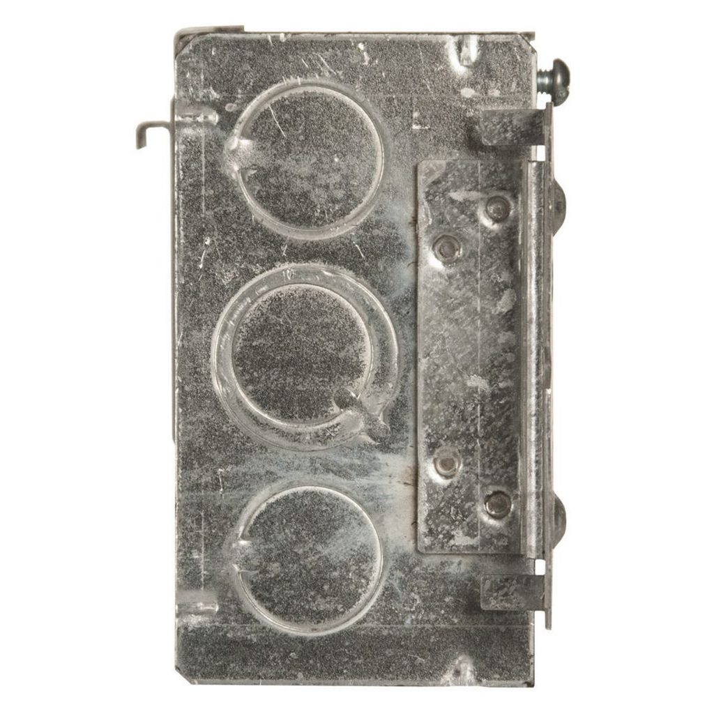 4 in. Square Box, Welded, 2-1/8 in. Deep, Ten 1/2 in. KO's and Six TKO's, Raised Ground, UBS, HM Bracket
