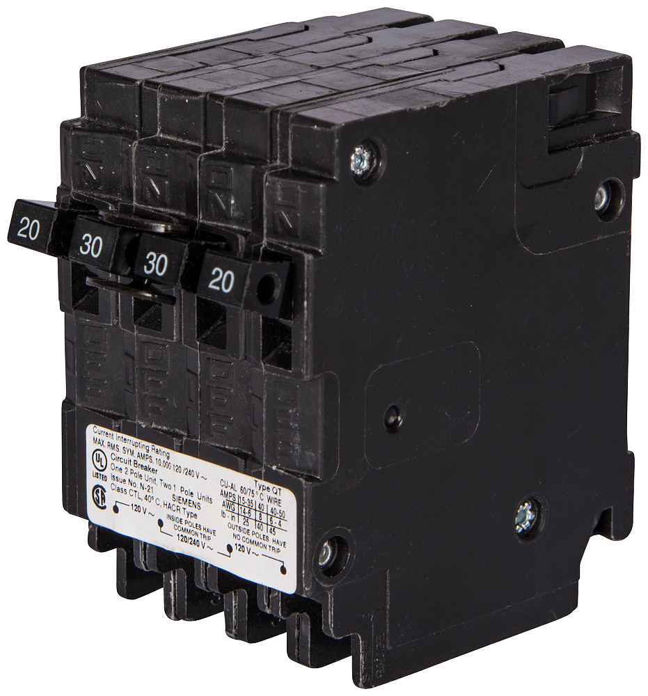 BREAKER (2)15A 1P/(1)20A 2P 10K QT
