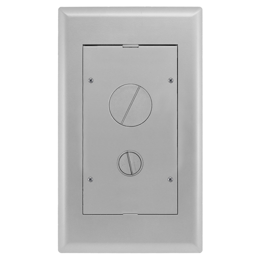 2-Gang AFB Rectangular Series, Flush Furniture Feed Cover Assembly, Aluminum Powder Paint Finish