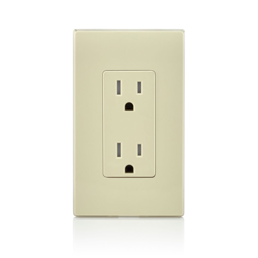 15 Amp Decora Tamper-Resistant Duplex Outlet/Receptacle, Grounding, Ivory