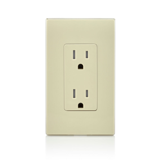 15 Amp Decora Tamper-Resistant Duplex Outlet/Receptacle, Grounding, Ivory