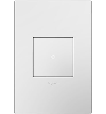 adorne® Gloss White 1-Gang Screwless Wall Plate with Microban®