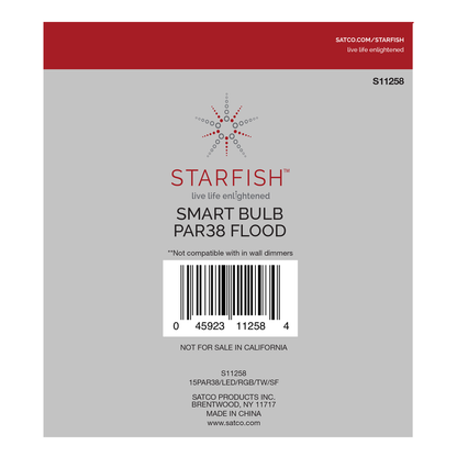 15 Watt; PAR38 LED; RGB & Tunable White; Starfish IOT; 120 Volt; 1200 Lumens