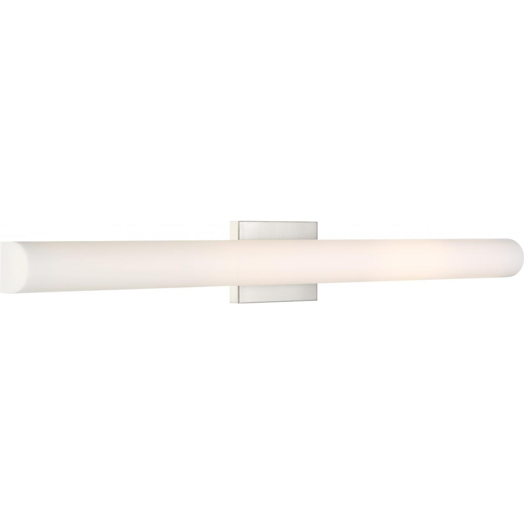 Bend - 36" LED Vanity with White Acrylic - Brushed Nickel Finish