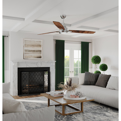 60" LED 3-Blade ceiling fan in Polished Chrome