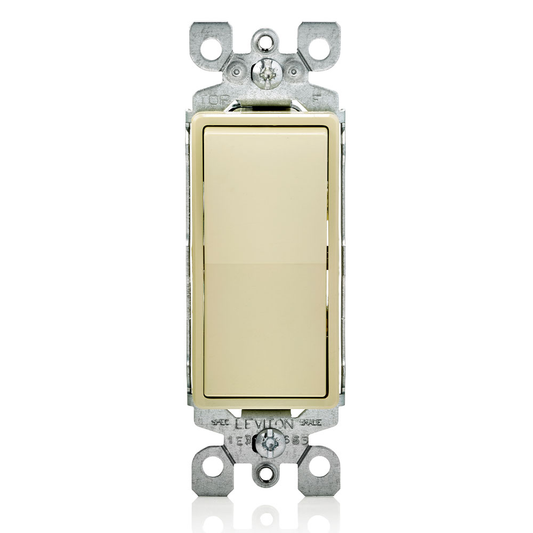 15 Amp Decora Illuminated Single-Pole Switch, Grounding, Ivory