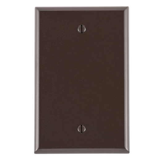 1-Gang Blank Wallplate, Midway Size, Thermoset, Brown