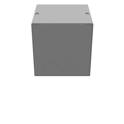 6x6x6 Screw Cover Type 1 UL Steel KOs Gray Cover w/Teardrop Slots Holes In Back
