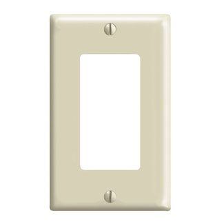 1-Gang Decora/GFCI Device Wallplate, Standard Size, Thermoset, Ivory