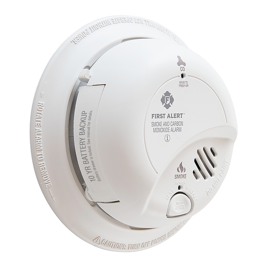 120V AC/DC Smoke and CO Alarm - 10YR Lithium Battery - Locked Battery Drawer