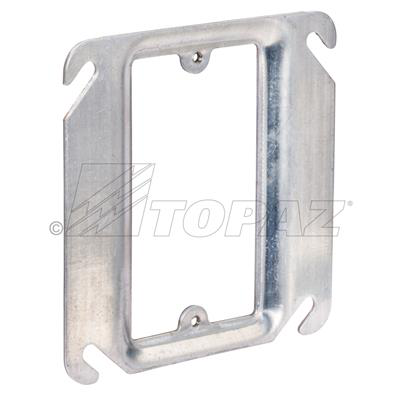 4" Square Single Gang Device Rings Raised 1/4"
