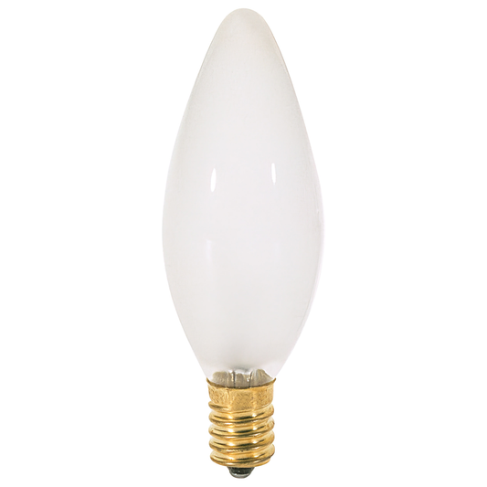 40 Watt BA9 1/2 Incandescent; Frost; 1500 Average rated hours; 370 Lumens; European base; 120 Volt