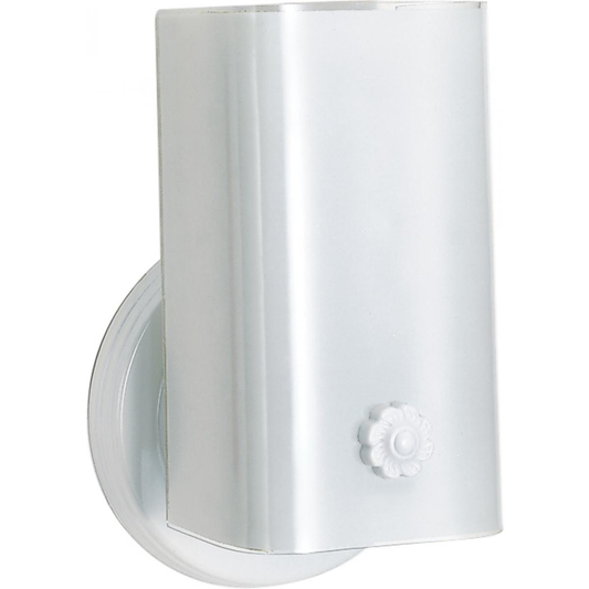 1 Light - 7" Vanity with White "U" Channel Glass - White Finish