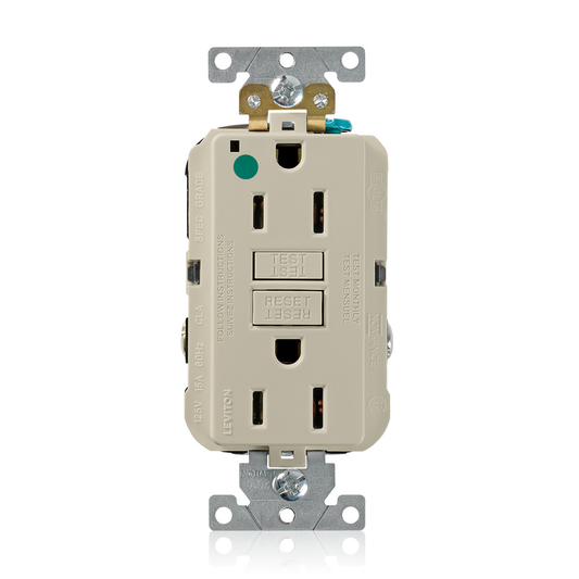 15 Amp SmartlockPro® GFCI Receptacle/Outlet, Hospital Grade
