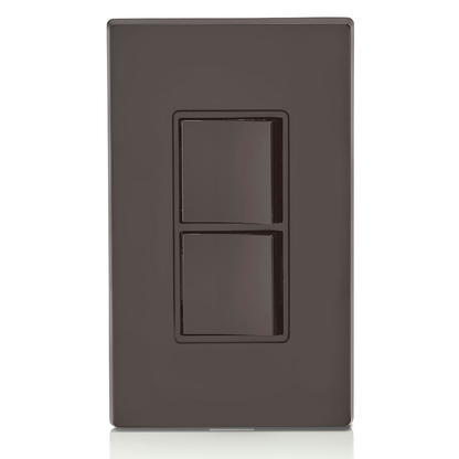 15 Amp Decora Single-Pole / Single-Pole Combination Switch, Grounding, Brown