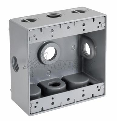 3/4" 5 Hole Double Gang Weatherproof Box