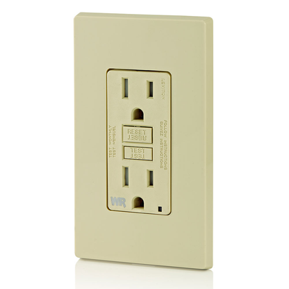 15 Amp GFCI Weather-Resistant Outlet, Self Test, Tamper-Resistant with LED Indicator Light