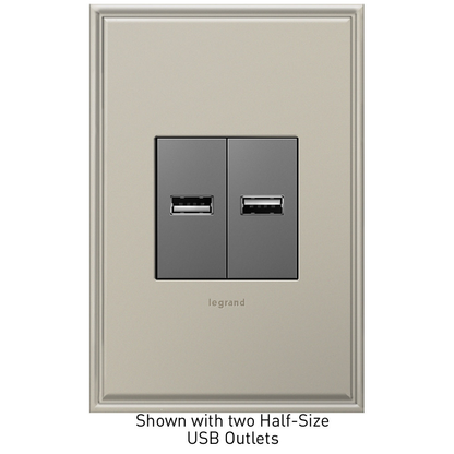 adorne® USB Outlet, Half-Size, Magnesium