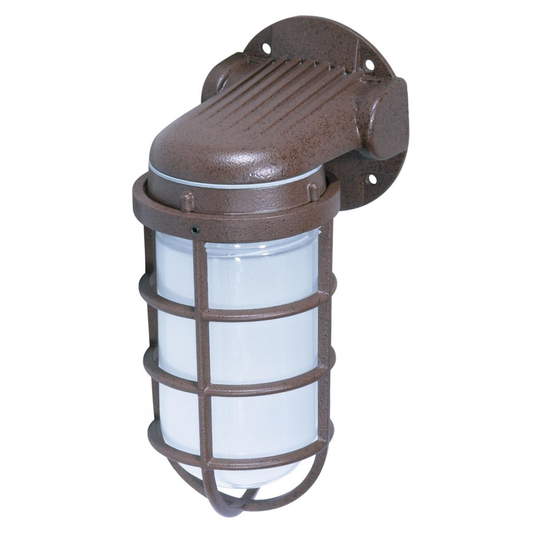 1 Light - 10" Vapor Proof - Wall Mount with Frosted Glass - Old Bronze Finish