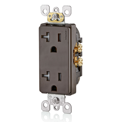 20 Amp Decora Tamper-Resistant Duplex Outlet/Receptacle, Grounding