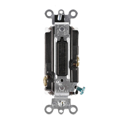 15 Amp, 120/277 Volt, Decora Plus Rocker Single-Pole AC Quiet Switch, Commercial Spec Grade, Self Grounding, Back & Side Wired, - Light Almond