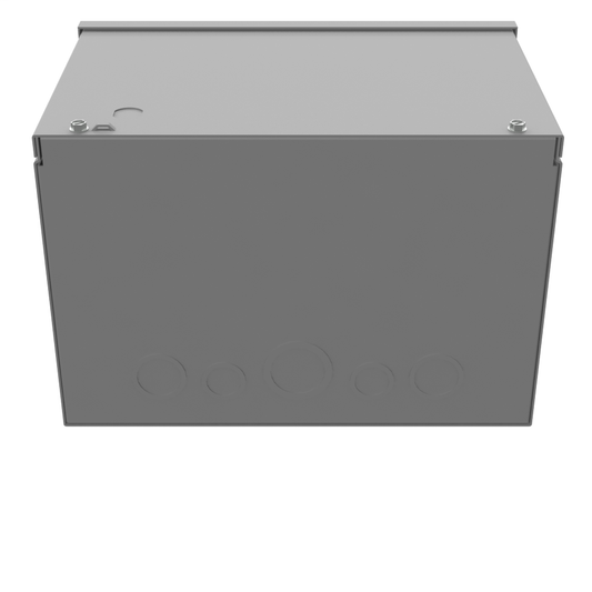 8x12x8 Screw Cover Wireway Type 3R UL Listed Steel Knockouts ANSI 61 Gray Quad D Knockout For Lock