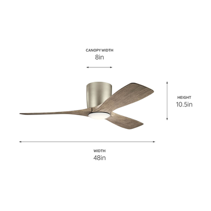 48" Volos Fan in Brushed Nickel