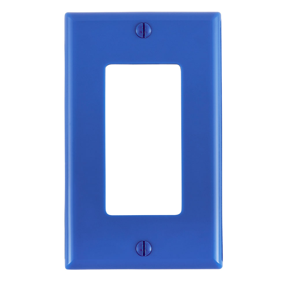 1-Gang Decora/GFCI Device Wallplate, Standard Size, Thermoplastic Nylon, Blue