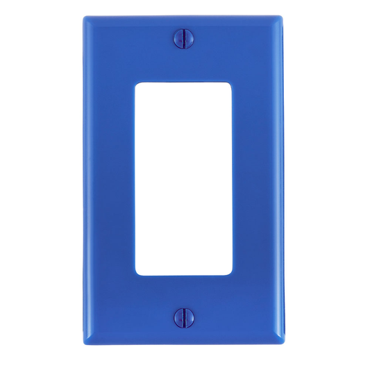 1-Gang Decora/GFCI Device Wallplate, Standard Size, Thermoplastic Nylon, Blue