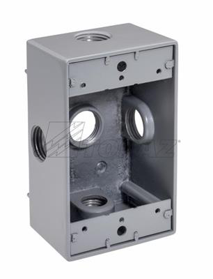 1/2" 5 Hole, Single Gang, Weatherproof Box
