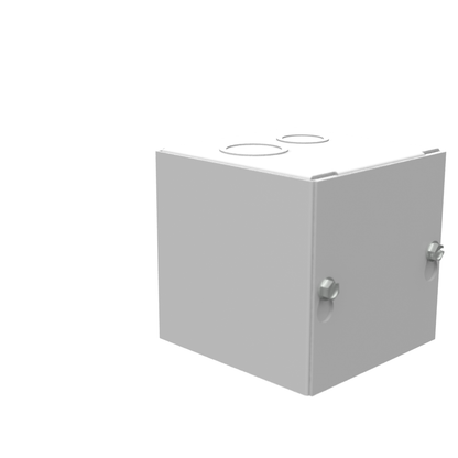 4X4X4 Screw Cover Type 1 UL Steel KOs Gray Cover w/Teardrop Slots Holes In Back