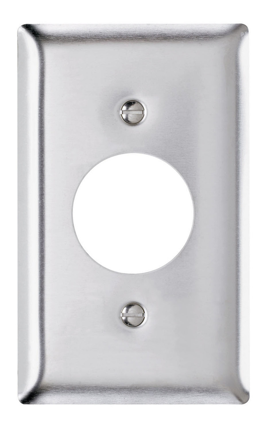 1-Gang 302/304 Stainless Steel Wall Plate, Single Receptacle Openings